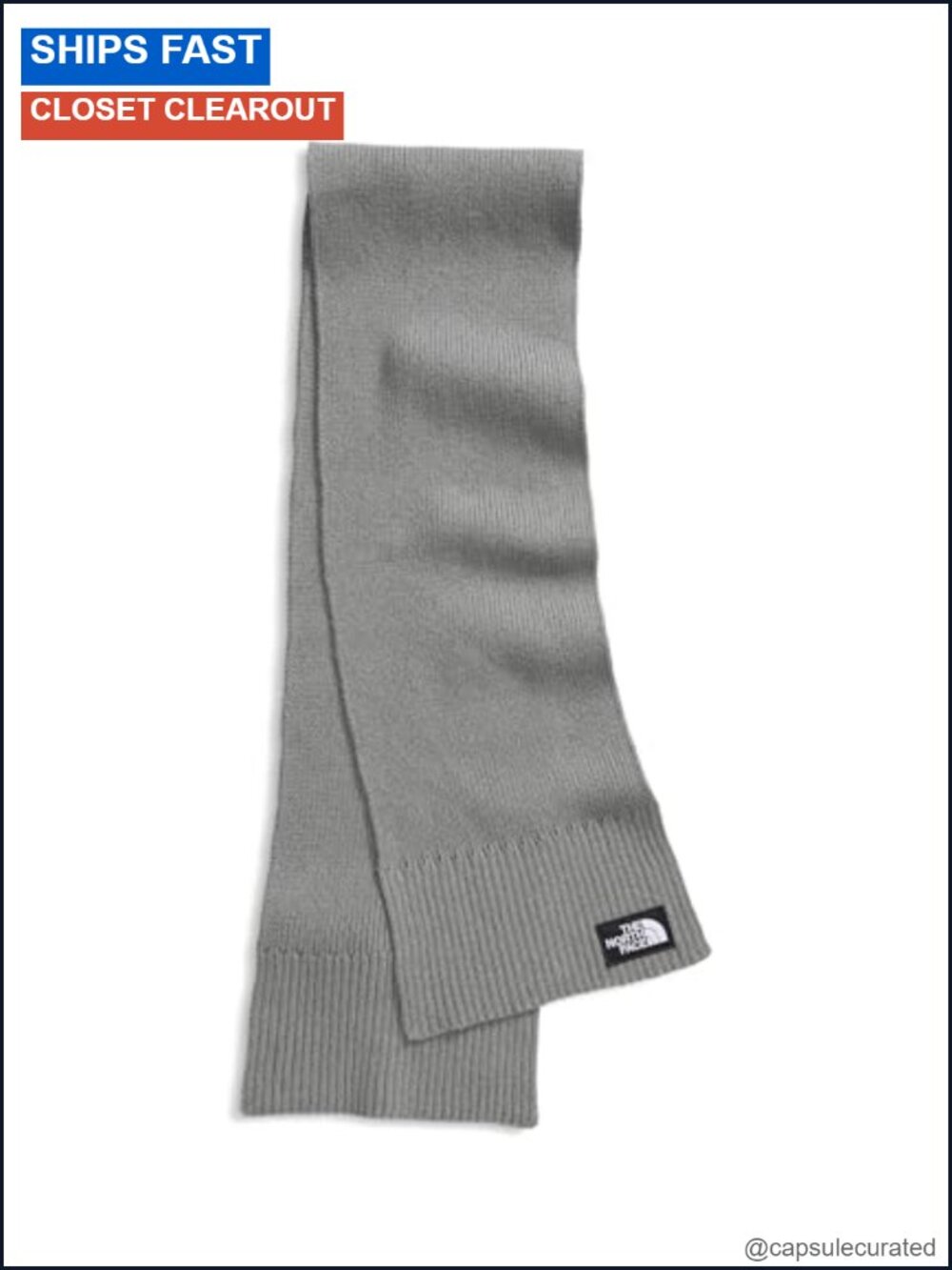 Unisex Recycled Polyester Rib Knit Scarf for Winter, Soft Warm Fashion Outdoor